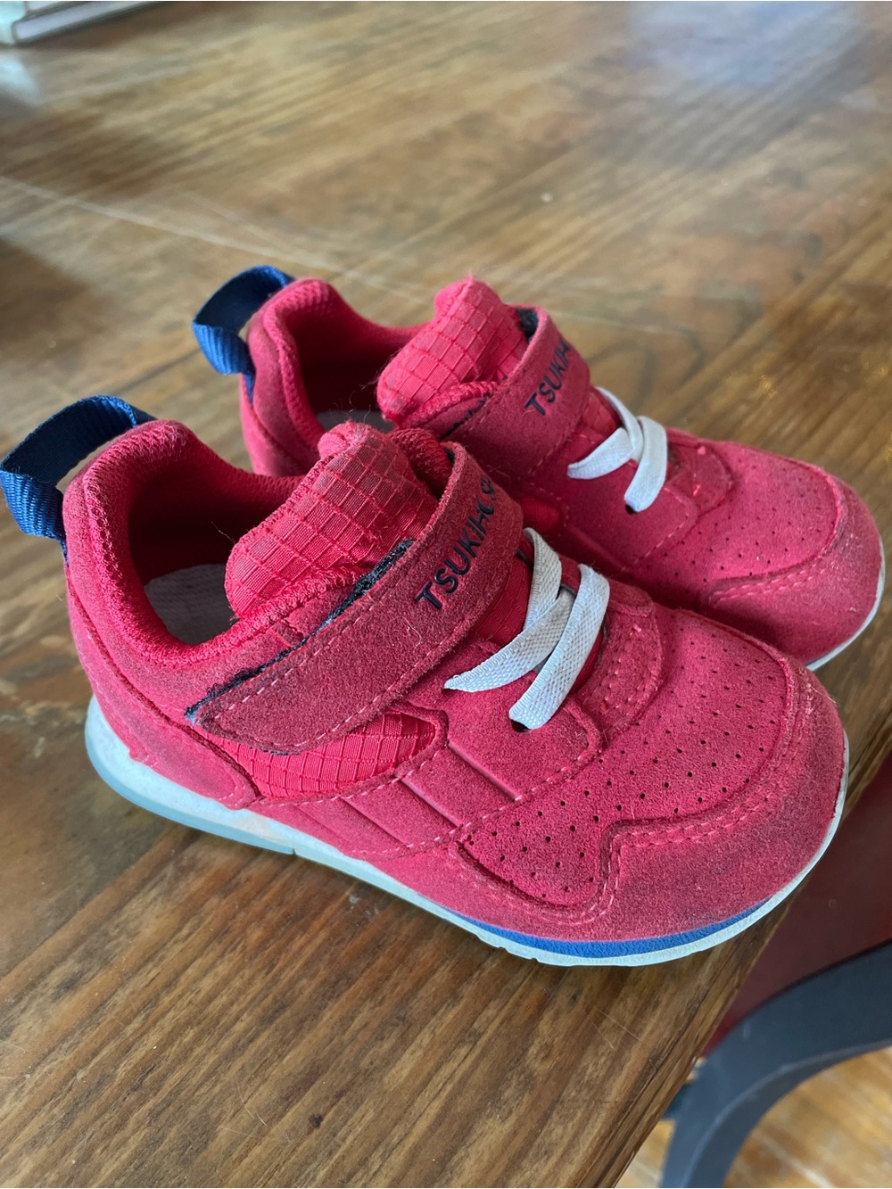 TSUKIHOSHI Kids' Red Athletic Sneakers, Toddler Size 7 flex joint unisex casual